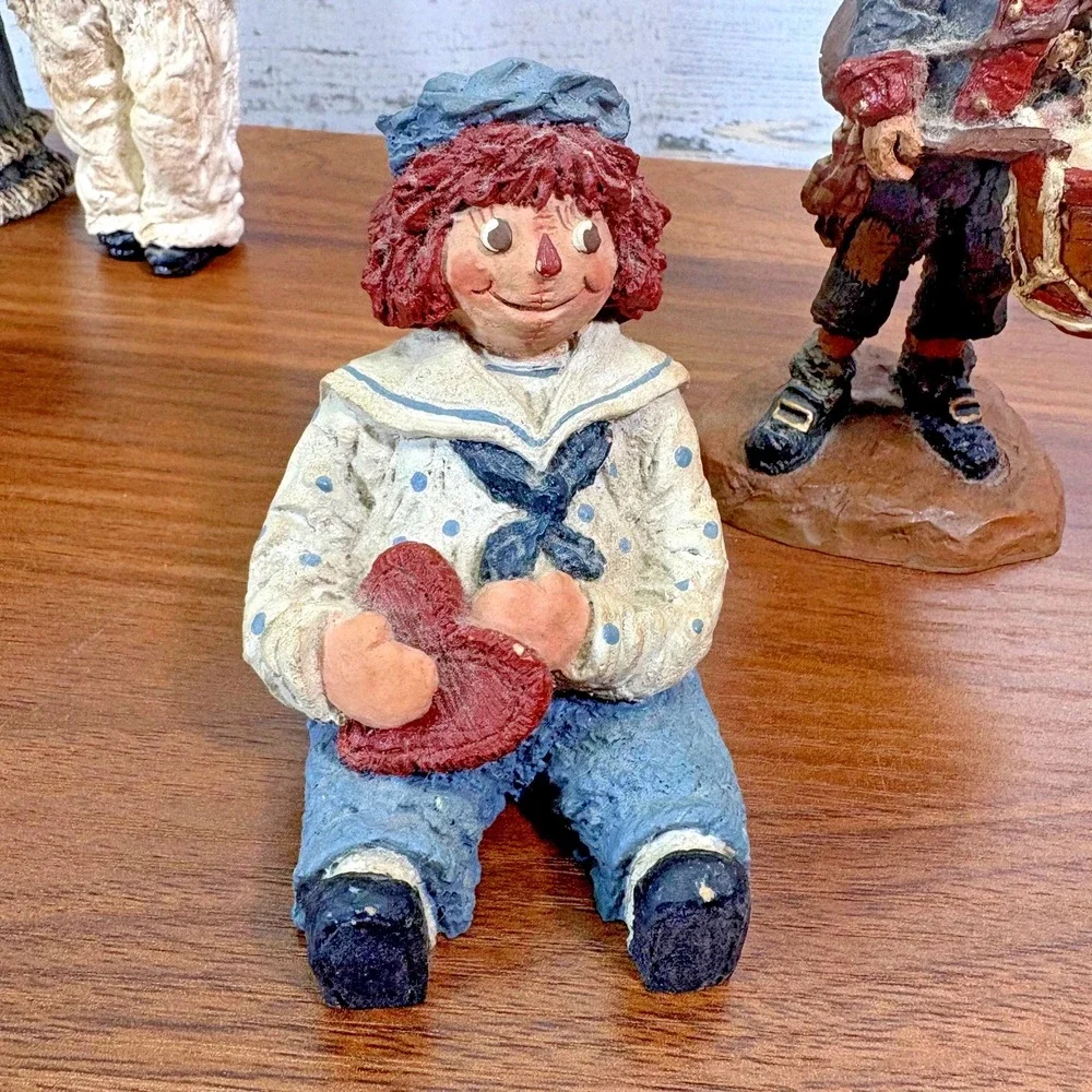 JUNE MCKENNA Vintage 1988-1992 Resin Figurine Christmas Lot of 5 Signed